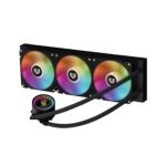 Enfriamiento Liquido Acteck 360 para CPU Hydrox Pro HX30 3 Vent 120 mm ARGB  Bomba con Cabezal Infinito RGB PWM + 4 Pines Conector AURA  Seguro para CPU de Intel y AMD Legend Series Negro