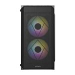 Gabinete Acteck Mini Torre Doom GI630 Max MB M-ATX Fuente ATX Plus 500w Panel Izq Acrilico + Frente Malla 1xUSB 3.0 + 3xFan RGB Advanced Series Negro