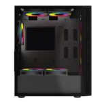 Gabinete Acteck Gamer Media Torre Dragonfly II Mesh GM740 Max MB ATX Panel Izq Cristal + Frente Malla 1xUSB 3.0 + 4xFan RGB Negro