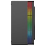 Gabinete Acteck Mini Torre Fusion II GI440 Max MB M-ATX Fuente ATX Plus 500w Panel Izq Acrilico  Frente Solido RGB Vertical 1xUSB 3.0 Advanced Series Negro