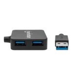Mini Hub Manhattan USB 3.0 Alta Velocidad 4 Puertos Color Negro