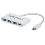 Hub Manhattan 3 Puertos USB 3.2 Gen1 con Power Delivery Color Blanco