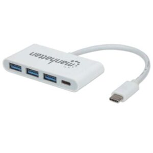 Hub Manhattan 3 Puertos USB 3.2 Gen1 con Power Delivery Color Blanco