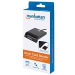 Lector Tarjetas Manhattan Inteligente USB por Contacto Externo Color Negro