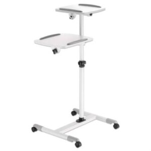 Soporte de Carrito Manhattan para Proyectores/Laptop Altura Ajustable Color Gris-Blanco