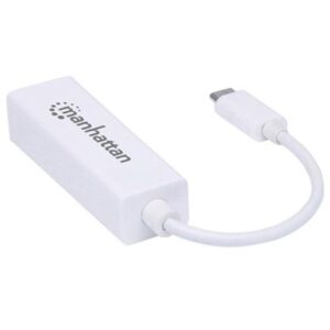 Adaptador Manhattan USB C 3.1 a Red Gigabit 10/100/1000 Mbps Color Blanco