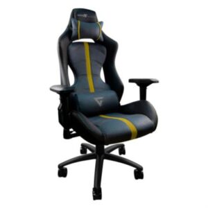 Silla Game Factor CGC650 Tapizado Automotriz Reclinable Descansa Brazos 4D Altura Ajustable Frenos Color Negro-Amarillo